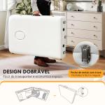 Marquesa de Massagem Dobrável e Portátil com Altura Ajustável e Apoio para a Cabeça 215x81x61 - 84 cm Branco