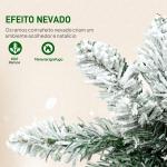 Árvore de Natal Estreita 225 cm Árvore de Natal Nevada com Luzes LED Temporizador 11 Modos de Iluminação Verde