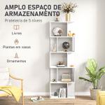 Estante de 5 Níveis em Forma de S com 10 Prateleiras para Quarto Escritório Sala 60x24x184,5 cm Branco