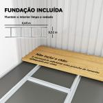 Abrigo de Jardim 280x130x172 cm Abrigo de Exterior de Aço Galvanizado com Porta Corredeira e Ventilações Cinza