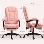 Cadeira de Massagem com 7 Pontos de Massagem Reclinável com Apoio para os Pés e Controlo Remoto 67x67x111 - 121 cm Rosa