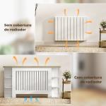 Cobertura para Radiadores com Prateleiras Desenho Moderno de Ripas para Sala de Estar Quarto 152x19x83 cm Branco