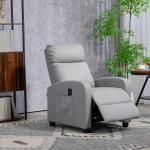 Poltrona de Massagem Reclinável com Controlo Remoto 2 Áreas de Massagem 8 Programas 5 Níveis 68x88x98 cm Cinzento