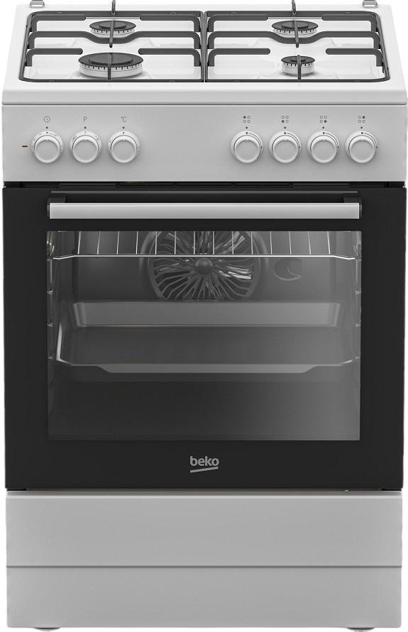 Fogão a Gás Natural FBE62120WD + Forno Elétrico 66L (Preto/Branco) - BEKO