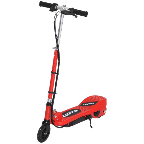 Trotinete Elétrica para Crianças + 7 Anos trotinete Dobrável com Altura Ajustável Bateria Recarregável 24V Velocidade até 12 km/h e Carga 50 kg 74x36x73 - 91 cm Vermelho
