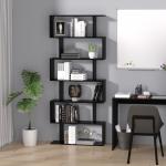 Estante Alto Livraría de 6 Estantes para Sala de Jantar Desenho Moderno 80x23x192cm Preto