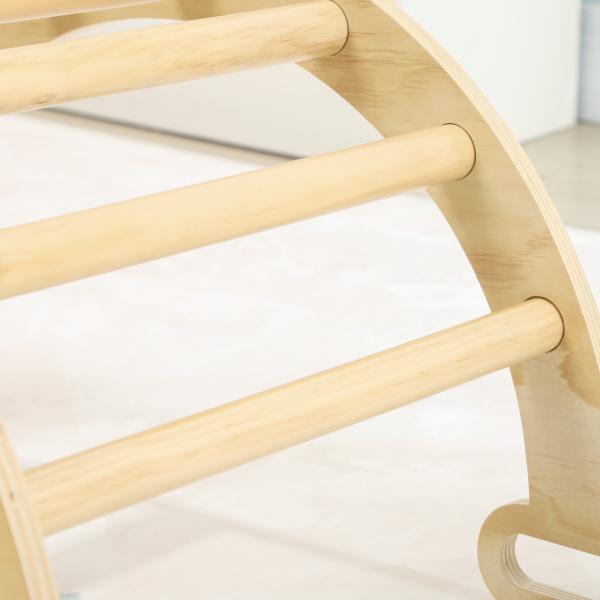 Arco de Aprendizagem para Crianças 2 em 1 Arco de Escalar para Crianças de 18 - 48 Meses Baloiço Bebés 68x42x36 cm Madeira