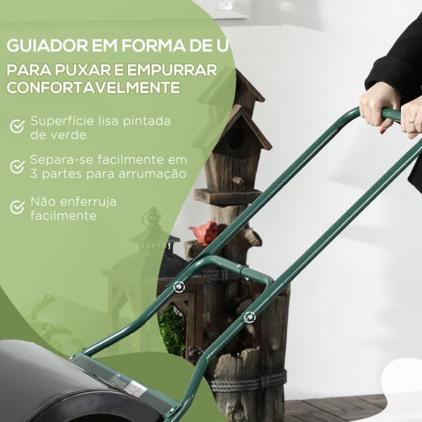 Rolo de gramado para jardim com capacidade de 60L preenchível com areia ou água de 50 cm de diâmetro preto