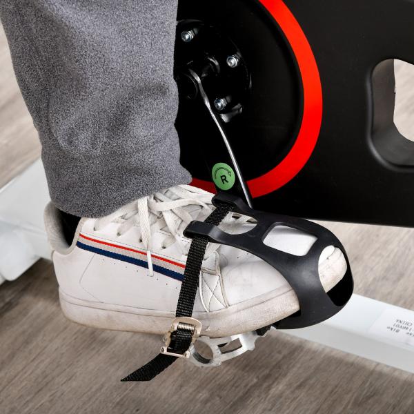 Bicicleta Ergométrica com Tela LCD Sela Ajustável Volante 8 kg para Escritório Branco