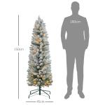 Árvore de Natal 150 cm Árvore de Natal Artificial Nevada com 120 Luzes LED 263 Ramos Verde e Branco