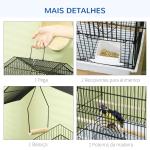 Gaiola para Pássaros de Aço com Bandeja Removível e 2 Comedouros, Periquitos e Pintassilgos 50,5x41x63 cm Branco