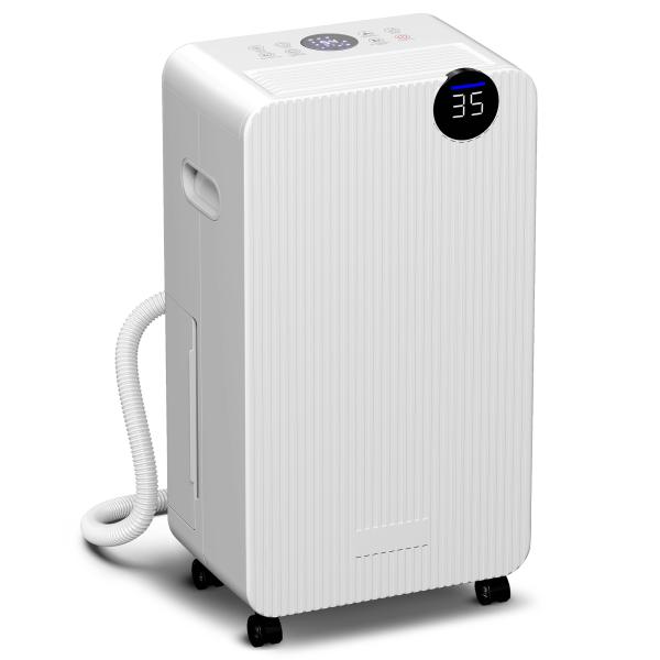 Desumidificador 12L/dia Depósito 2,1L Silencioso Desumidificador Elétrico com 4 Modos Ecrã LED Temporizador até 12 - 25㎡ Branco