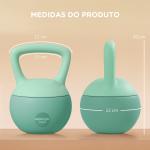 Kettlebell de 10 kg Pesa Russa Preenchida de Areia Metálica e Alça Antiderrapante para Treino em Casa Ginásio 21x21x30 cm Verde