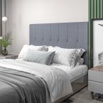 Cabeceira de Cama 160cm Cabeceira de Cama Estofada em Linho e Acolchoada 2 Formas de Uso 160x7x120 cm Cinza