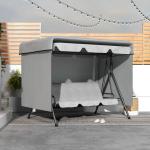 Capa Protetora para Baloiço de Jardim de 3 Lugares 215x155x150 cm Cobertura para Móveis de Exterior Cinzento Claro
