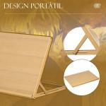 Cavalete de Mesa Dobrável em Madeira com Ângulo Ajustável 75,8x51 cm Formato A2 para Pintura e Esboços, Madeira Natural