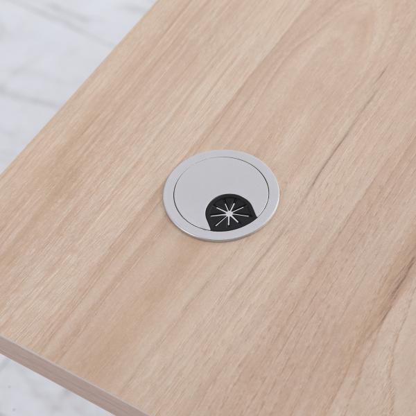 Secretária de Pé com Altura Ajustável a Manivela e Bancada de Carbono Secretária Elevatória para Escritório Estúdio Sala de Estar Carga Máxima 150kg 120x60x72 - 117cm Madeira e Branco