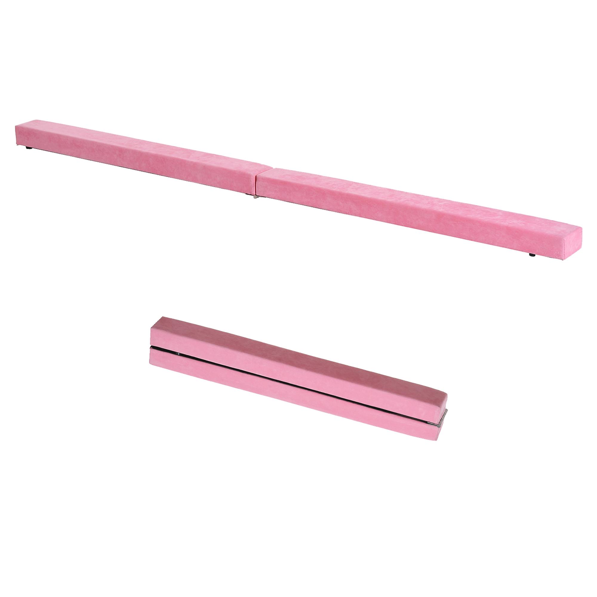 Barra de Equilíbrio Ginástica Dobrável 210 cm Barra de Ginástica Artística para Crianças Iniciantes e Ginastas 210x10x6,5 cm Rosa