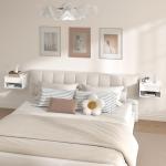 Conjunto de Mesas de Cabeceira Suspensas com Gaveta e Prateleira Aberta 37x32x21 cm Branco Brilhante