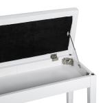 Banco de Piano Banco para Piano com Espaço de Armazenamento Assento de Couro Sintético Acolchoado 76x36x50 cm Branco