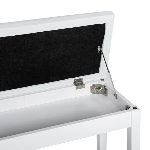 Banco de Piano Banco para Piano com Espaço de Armazenamento Assento de Couro Sintético Acolchoado 76x36x50 cm Branco