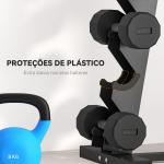 Suporte para Halteres de 5 Níveis Suporte de Armazenamento para Halteres de Aço para Treinamento 35x33x66 cm Preto