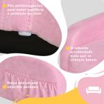 Poltrona Infantil Poltrona 2 em 1 para Crianças Dobrável em 2 Posições com Apoio de Braços e Assento Acolchoado 47x45x38cm Rosa