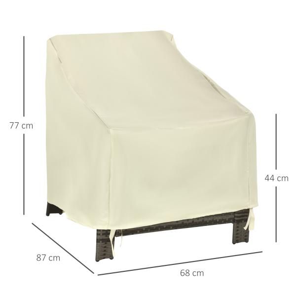 Capa de Proteção para Cadeiras Cobertura de Móveis Cadeira Impermeável Exterior, Jardim Proteção contra Chuva e Sol 68x87x77 cm 600D Oxford Tecido
