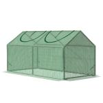Estufa 119x60x60cm Estufa de Jardim com 2 Janelas Enroláveis para Cultivo de Plantas Verduras Flores Verde Translúcido