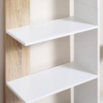 Estante de Armazenamento com 5 Prateleiras Estante Multiuso para Escritório 45x21x170cm Branco e Carvalho
