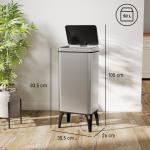 Balde de Lixo Automático 50 L em Aço Inoxidável com Sensor Infravermelhos e Aro de Retenção 35,5x26x83,5 cm Prata