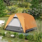 Tenda de Campismo para 2 - 3 Pessoas Dobrável com Bolsa de Transporte 200x200x135 cm Laranja e Cinza