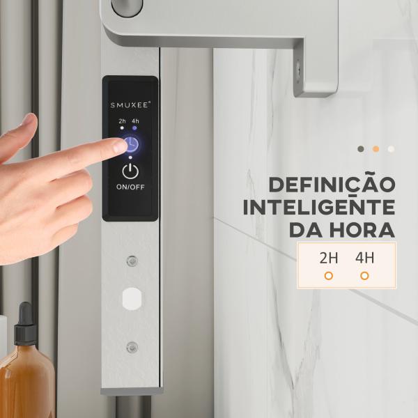 Toalheiro Elétrico de Parede ou Solo 150 W com Função de Temporizador e 8 Barras para Casa de Banho 53x35x90 cm Prata