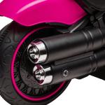 Motocicleta Elétrica para Crianças de 18 - 36 Meses com Bateria 6V Farol e Rodas Auxiliares Removíveis 76x42x57 cm Rosa