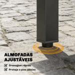 Mesa de Jantar Exterior Extensível 80 - 160 cm - Mesa de Jardim Retangular para 4 - 6 Pessoas, Terraço, Preto