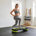 Step para Exercício Aeróbico Plataforma Step com Altura Ajustável em 3 Níveis 80x31x10 - 20 cm Verde e Preto