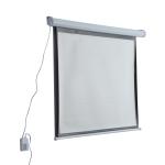 Tela de Projeção Elétrica Portátil Universal 84" 4:3 com Controlo Remoto Suspensa na Parede 171x130 cm Branco