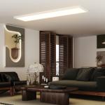 Conjunto de 4 Candeeiros de Teto Reguláveis em Cor com Interruptor DIP e de Parede 3000K/4000K/6000K 120x30x3,7 cm Branco