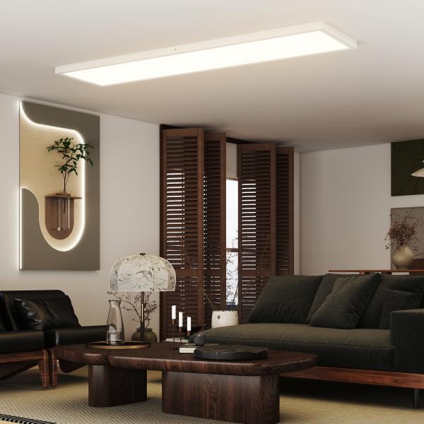 Conjunto de 4 Candeeiros de Teto Reguláveis em Cor com Interruptor DIP e de Parede 3000K/4000K/6000K 120x30x3,7 cm Branco