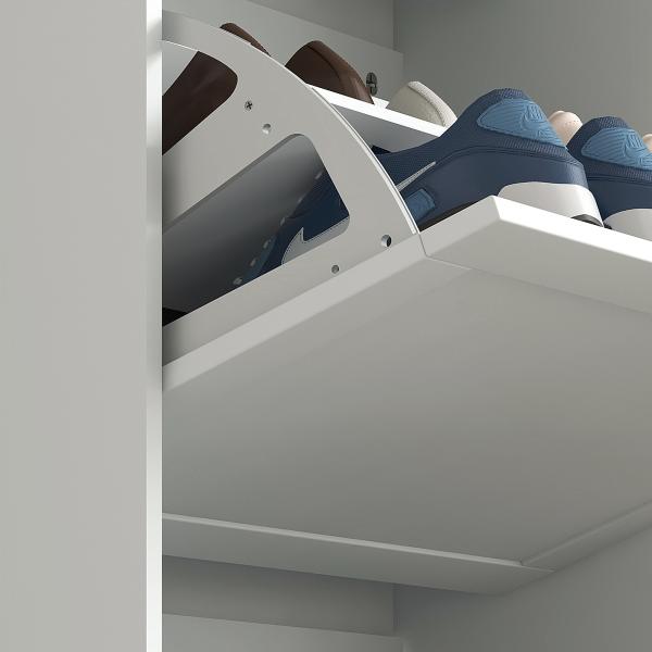 Móvel Sapateira de Entrada com 3 Gavetas Basculantes e Prateleiras Ajustáveis para 18 Pares de Sapatos 60x23,5x115 cm Branco