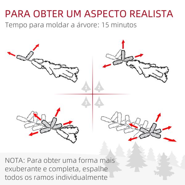 Árvore de Natal Artificial Nevado 180 cm com 796 Ramos e Suporte de Metal Árvore Natalina Nevado para Interior Verde