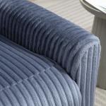 Poltrona Relax Reclinável Manual Estofada em Veludo com Apoio para Pés 73x86x100 cm Azul Escuro