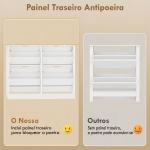 Sapateira Branca Alta com 4 Gavetas Basculantes para 16 Pares, 105x26x80 cm