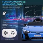 Carro Elétrico AUDI RS E - Tron GT 12V com 2 Motores Controlo Remoto Faróis LED Buzina Música USB 3 - 5km/h 103x58x41cm Azul