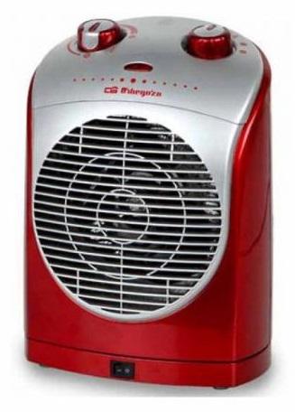 Aquecedor Termoventilador Oscilante 2200W (Vermelho/Prateado) - ORBEGOZO