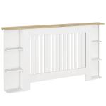 Cobertura para Radiadores com Prateleiras Desenho Moderno de Ripas para Sala de Estar Quarto 152x19x83 cm Branco