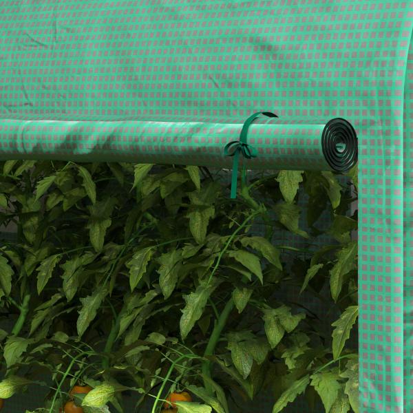 Estufa Jardim Tipo Túnel com 4 janelas e 2 portas para Plantas de PE de aço 300x100x200 cm Verde