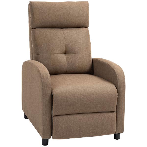 Poltrona Relax Reclinável até 155° Poltrona Reclinável Manual para Pessoas com Altura Inferior 195 cm 67x87x98 cm Marrom