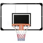 Tabela de Basquetebol de Parede com Quadro e Estrutura de Aço para Utilização em Interiores e Exteriores 113x61x73 cm Preto