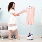 Ferro de Engomar a Vapor com Depósito de 1,8L e Temperatura Ajustável em 11 Níveis 21,5x30x150 cm Branco e Roxo